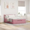 VidaXL Cadre de lit ottoman avec matelas rose 140x200 cm velours