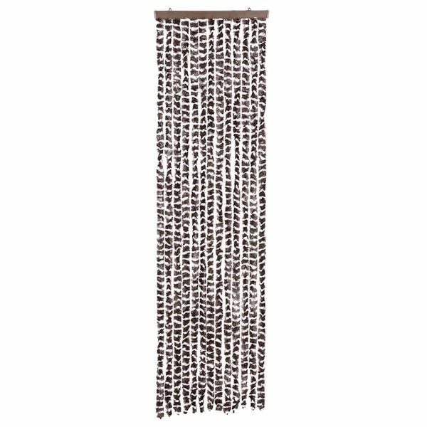 vidaXL Rideau anti-mouches beige et marron 56x200 cm chenille