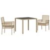vidaXL Ensemble de salle &agrave; manger pour jardin 3 pc Beige polyrotin