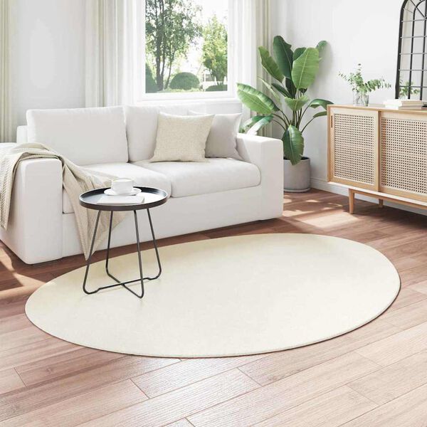vidaXL Tapis de surface HUARTE Cr&egrave;me 120 x 170 cm Polyester