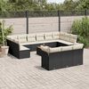 vidaXL Salon de jardin avec coussins 14 pcs noir r&eacute;sine tress&eacute;e
