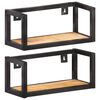 vidaXL &Eacute;tag&egrave;res murales 2 pcs 40 cm Bois de manguier brut