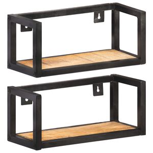 vidaXL &Eacute;tag&egrave;res murales 2 pcs 40 cm Bois de manguier brut