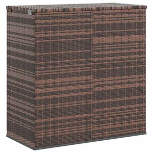 vidaXL Bo&icirc;te &agrave; coussins de jardin R&eacute;sine tress&eacute;e 100x49x103,5cm Marron