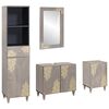 vidaXL Ensemble de Meubles de Salle de Bain 4 pi&egrave;ces Gris