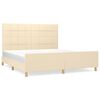 vidaXL Cadre de lit sans matelas cr&egrave;me 180x200 cm tissu