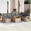 vidaXL Salon de jardin avec coussins 9 pcs beige r&eacute;sine tress&eacute;e