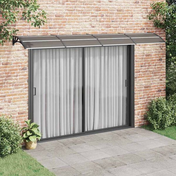 vidaXL Auvent de porte noir 400 x 100 cm en polycarbonate
