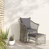 vidaXL Salon de jardin 2 pcs avec coussins Gris R&eacute;sine tress&eacute;e