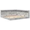 vidaXL Lit Biblioth&egrave;que Gris b&eacute;ton 180 x 200 cm Bois d'ing&eacute;nierie