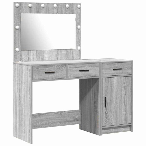 vidaXL Table de Toilette 2 pcs Gris 40 x 41 x 75 cm Bois d'ing&eacute;nierie