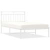 vidaXL Cadre de lit métal sans matelas et tête de lit blanc 107x203 cm