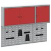 vidaXL Ensemble d'armoires &agrave; outils avec &eacute;tag&egrave;re 5 pi&egrave;ces Rouge