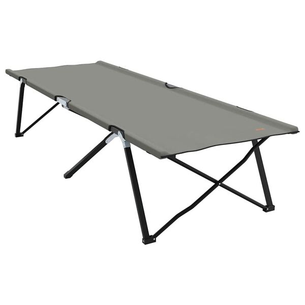 vidaXL Lit de camping pliant Gris 206 x 76 x 74 cm Tissu Oxford