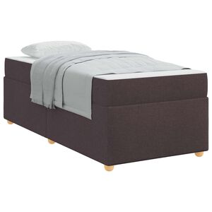 vidaXL Cadre de lit avec matelas Marron fonc&eacute; 100 x 200 cm tissu