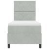 vidaXL Lit &agrave; ressorts avec matelas Gris clair 80 x 200 cm tissu