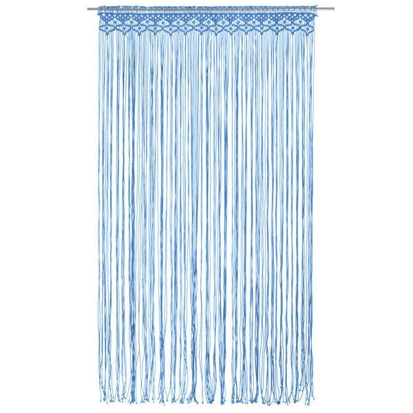 vidaXL Rideau en macramé Bleu 140x240 cm Coton