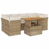 vidaXL Salon de jardin avec coussins 7 pcs beige r&eacute;sine tress&eacute;e