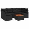 vidaXL Ensemble de canap&eacute; de jardin 7 pc Noir polyrotin