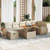 vidaXL Salon de jardin avec coussins 5 pcs beige r&eacute;sine tress&eacute;e acacia