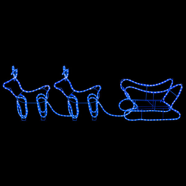 vidaXL D&eacute;coration de No&euml;l d'ext&eacute;rieur Renne et tra&icirc;neau 576 LED