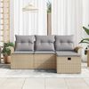 vidaXL Ensemble de canap&eacute; de jardin 4 pcs Beige et Gris clair