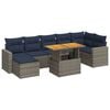 vidaXL Salon de jardin 8 pcs avec coussins gris r&eacute;sine tress&eacute;e