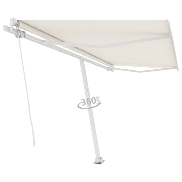 vidaXL Auvent manuel rétractable sur pied 450x350 cm Crème