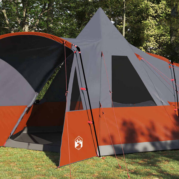 vidaXL Tente tipi avec toit Gris et orange 720 x 465 x 295 cm