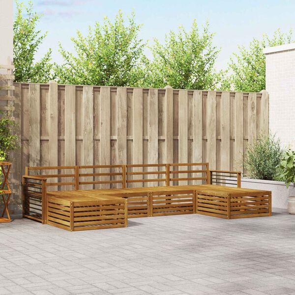 vidaXL Ensembles de canap&eacute;s 6 pcs Naturel Bois d'Acacia Massif