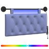 vidaXL T&ecirc;te de lit suspendue Avec lumi&egrave;re LED Bleu denim Tissu
