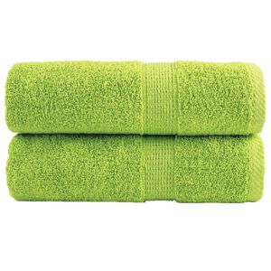 vidaXL Serviettes de toilette Premium SOLUND 2 pi&egrave;ces Vert pomme 30 x 30 cm 600 g/m&sup2;