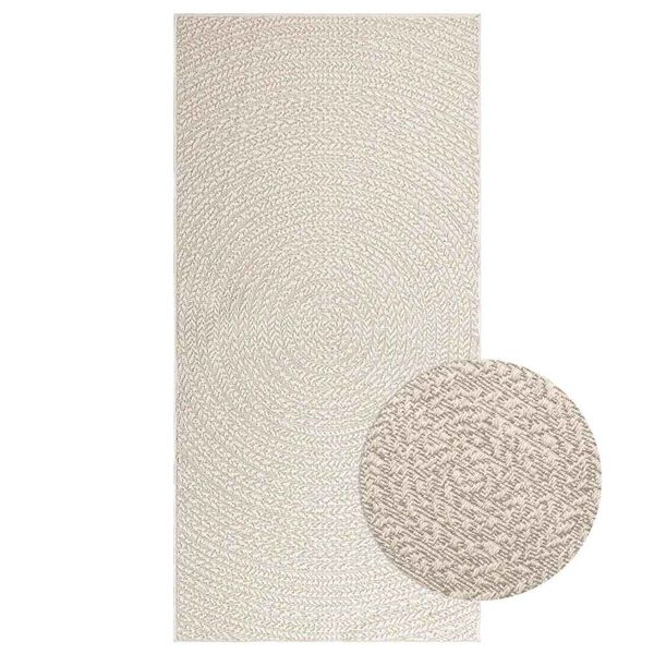 vidaXL Tapis ZIZUR cr&egrave;me 100x200 cm aspect de jute int&eacute;rieur ext&eacute;rieur