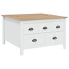 vidaXL Table basse HILL Blanc et marron miel 79,5 x 79,5 x 49 cm