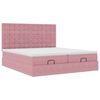 vidaXL Cadre de lit ottoman avec matelas rose 200x200 cm velours