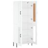 vidaXL Buffet haut Blanc 69,5x34x180 cm Bois d'ing&eacute;nierie