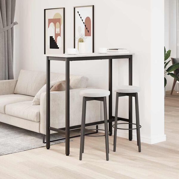 vidaXL table Blanc 100 x 40 x 101 cm Bois d'ing&eacute;nierie et acier