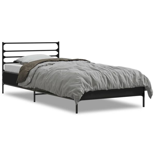 vidaXL Cadre de lit sans matelas noir 90x190 cm
