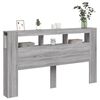 vidaXL Tête de lit à LED sonoma gris 180x18,5x103,5 cm bois ingénierie
