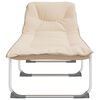vidaXL Chaise longue pliable beige tissu