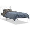 vidaXL Cadre de lit m&eacute;tal sans matelas avec t&ecirc;te de lit blanc 80x200cm
