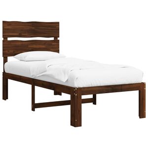 vidaXL Cadre de lit simple avec t&ecirc;te de lit ROSTOCK Marron fonc&eacute;