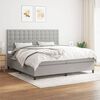 vidaXL Sommier &agrave; lattes de lit avec matelas Gris clair 200x200cm Tissu