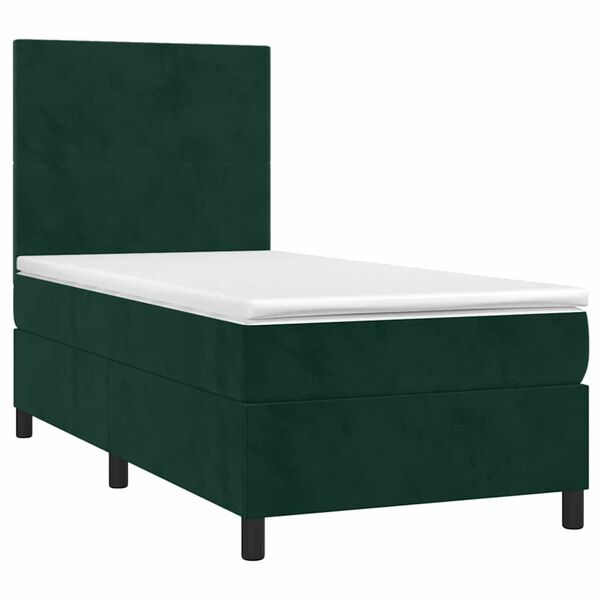 vidaXL Sommier &agrave; lattes de lit avec matelas Vert fonc&eacute; 100x200 cm