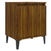 vidaXL Table de chevet avec pieds en m&eacute;tal ch&ecirc;ne marron 40x30x50 cm