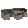 vidaXL Ensemble de canap&eacute; de jardin avec coussin 8 pcs Gris