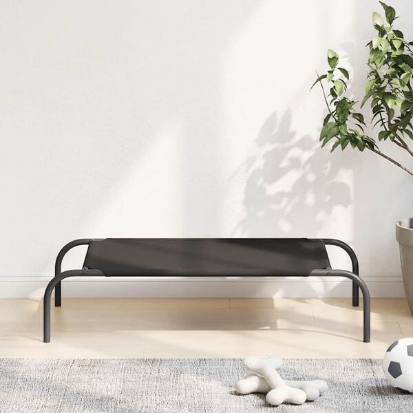 VidaXL Lit sur&eacute;lev&eacute; pour chien noir 90x50x20 cm tissu oxford et acier