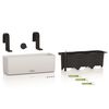 LECHUZA Jardinière CUBE color triple avec supports Blanc 13680