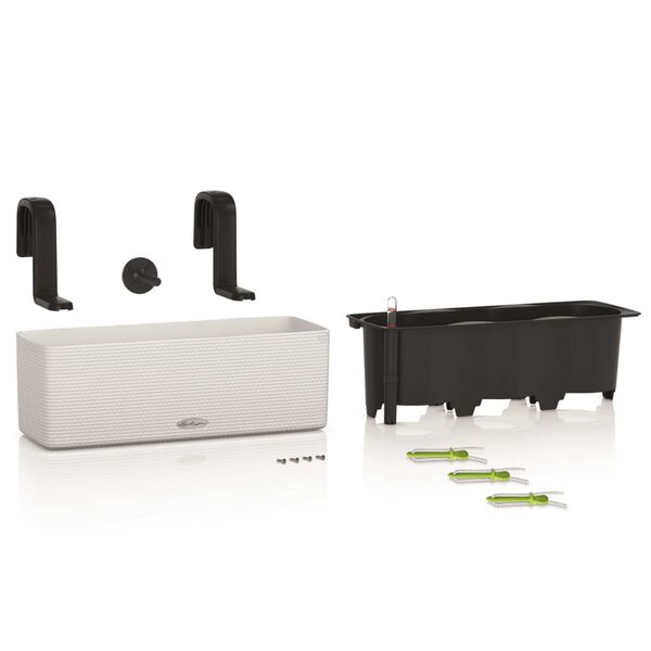 LECHUZA Jardinière CUBE color triple avec supports Blanc 13680