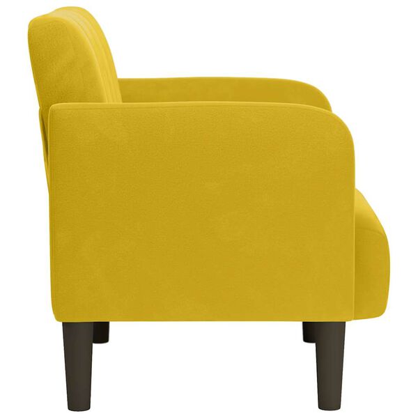 vidaXL Fauteuil avec accoudoirs jaune 54 cm velours